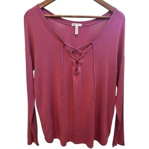 Victoria's Secret PINK Shirt Women's Small Mauve Pink SUPER SOFT Modal Tie Front